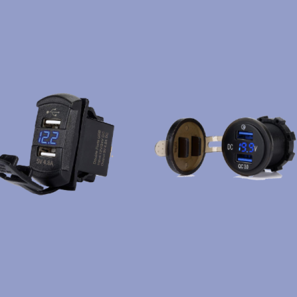Port USB rond et rectangulaire